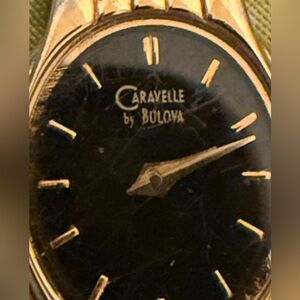 Vintage Caravelle by Bulova Gold and Black Watch